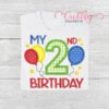 My 2nd Birthday Balloons and Stars Applique Embroidery Design Picture 600