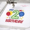 My 2nd Birthday Balloons and Stars Applique hoop logo
