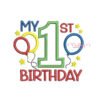 My First Birthday Balloons Stars Applique 1 My First Birthday Balloons Stars Applique 1