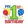 My First Birthday Balloons Stars Applique 2 My First Birthday Balloons Stars Applique 2