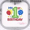 My First Birthday Balloons Stars Applique in hoop logo My First Birthday Balloons Stars Applique in hoop logo