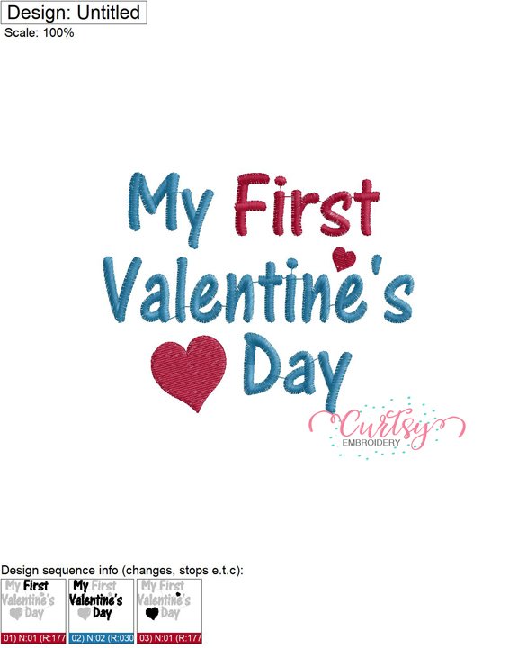 My First Valentine Boy Stitch Map 72