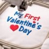 My First Valentines Day Embroidery Design for Boys in the hoop