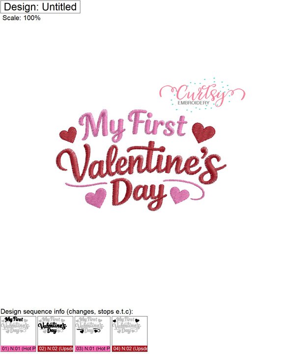 My First Valentines Day Embroidery Stitch Map 72