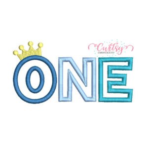 ONE Crown Applique Design