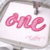 One Script Applique hoop logo