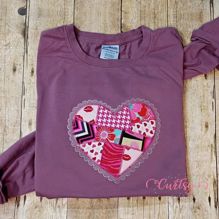 Patchwork Heart Applique Design Tester Pic 1 Patchwork Heart Applique Design Tester Pic 1