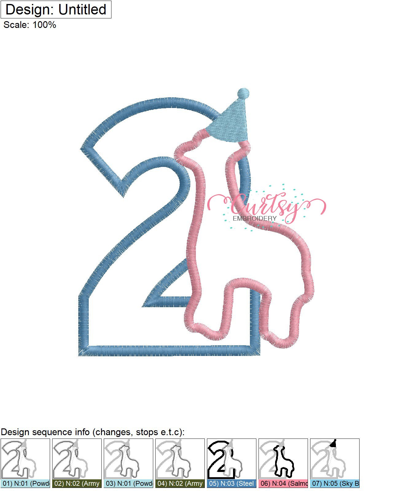 2 Animal Cracker Applique Stitch Map