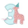 3rd Birthday Animal Cracker Applique Design