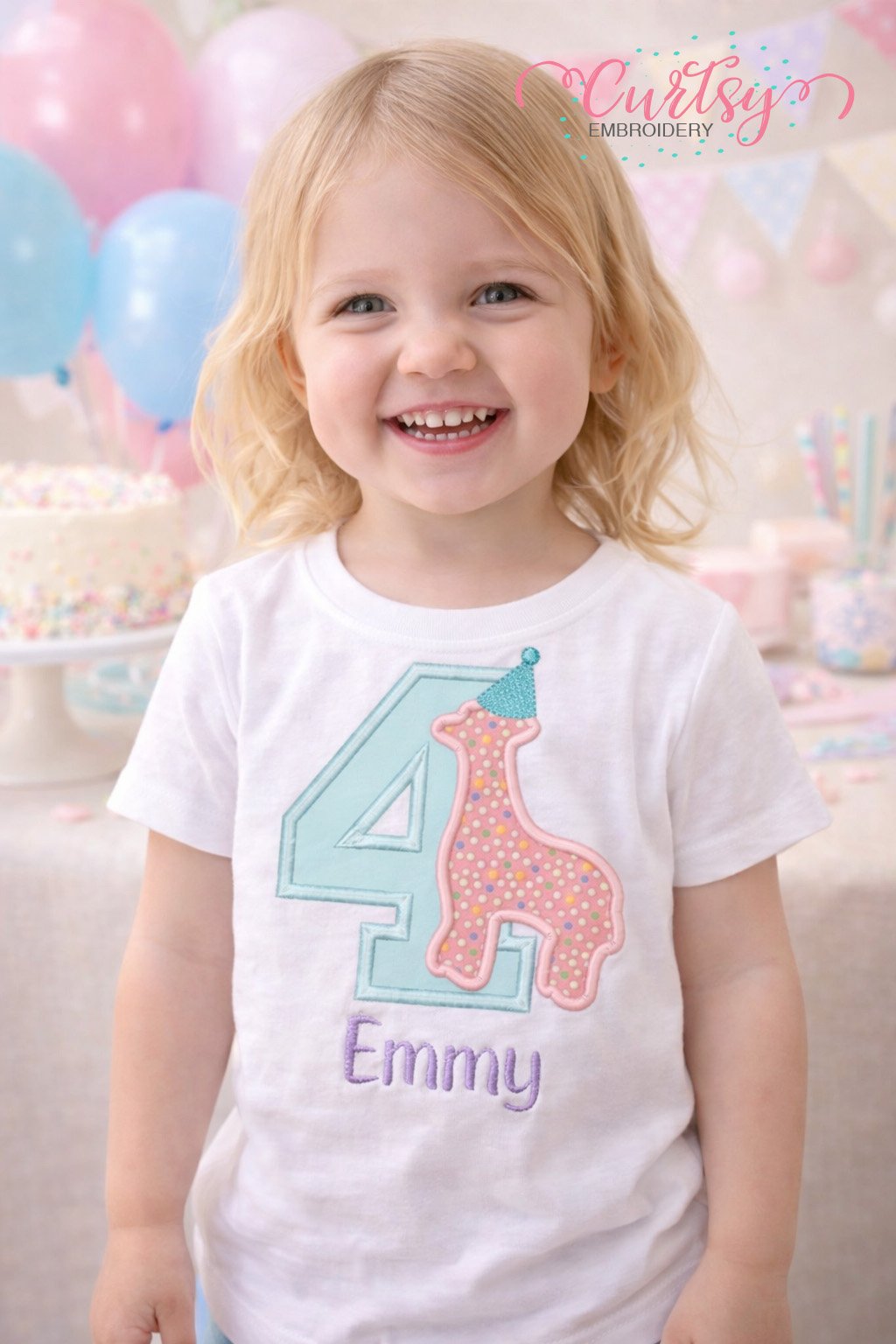 4th Birthday Animal Cracker Applique Design Logo 3