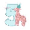 5th Birthday Animal Cracker Applique Design