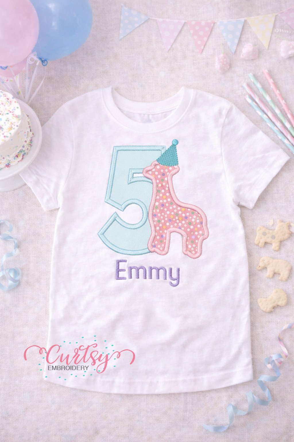 5th Birthday Animal Cracker Applique Design Logo 1 5th Birthday Animal Cracker Applique Design Logo 1