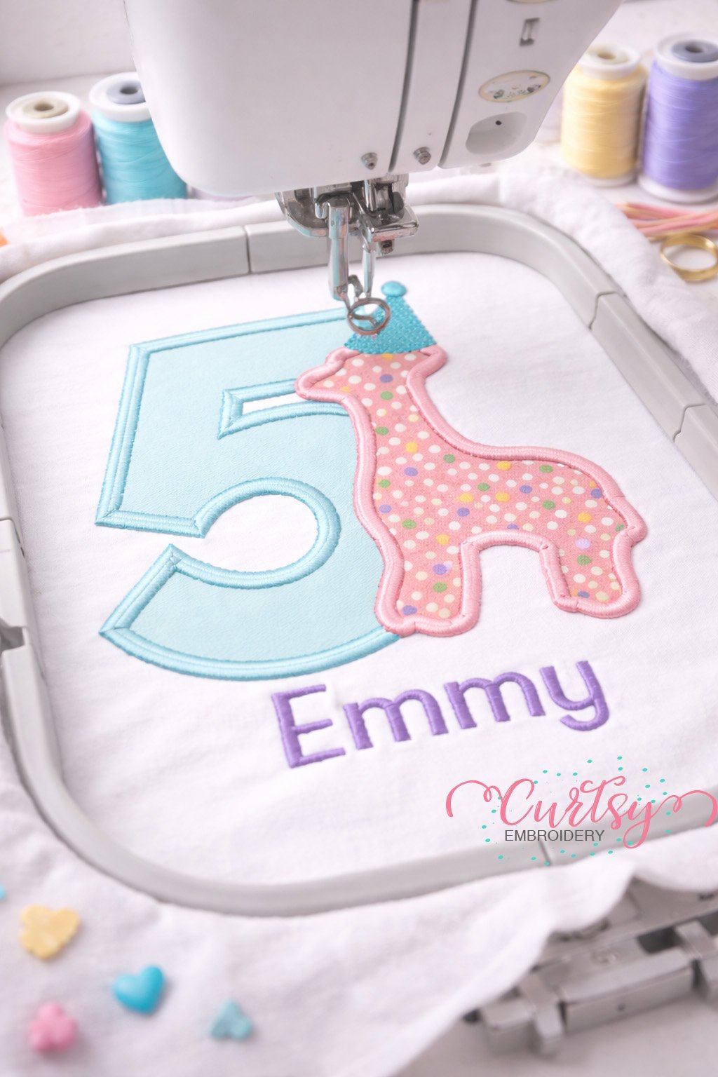 5th Birthday Animal Cracker Applique Design Logo 3