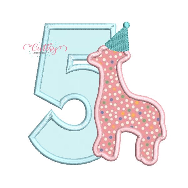 5th Birthday Animal Cracker Applique Design 5th Birthday Animal Cracker Applique Design