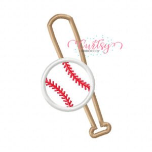 Baseball Bat and Ball Appliqué