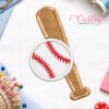 Baseball Bat and Ball Applique Design logo 2 Baseball Bat and Ball Applique Design logo 2