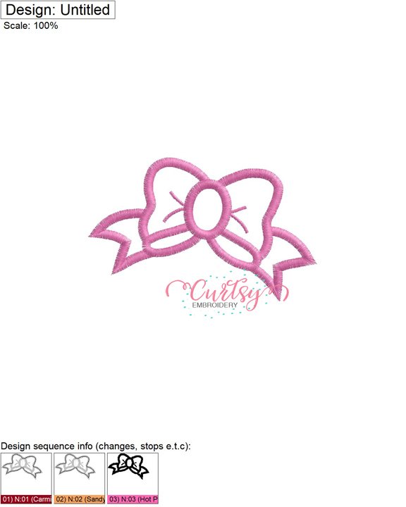 Bow Applique Stitch File Bow Applique Stitch File