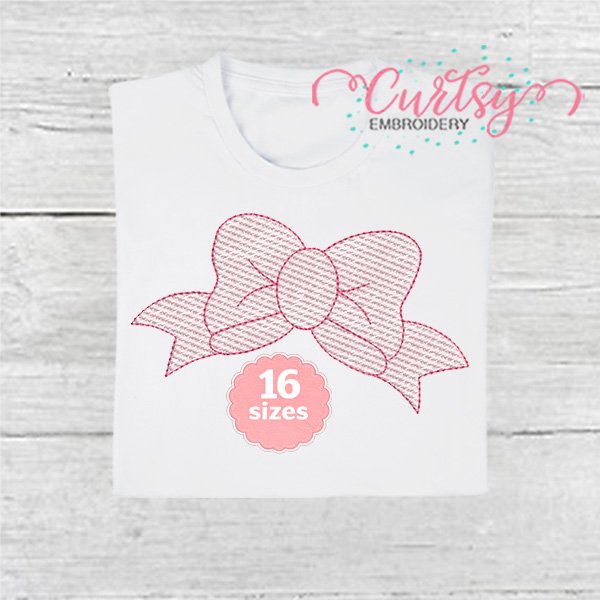 Bow Quick Stitch Embroidery Design 600