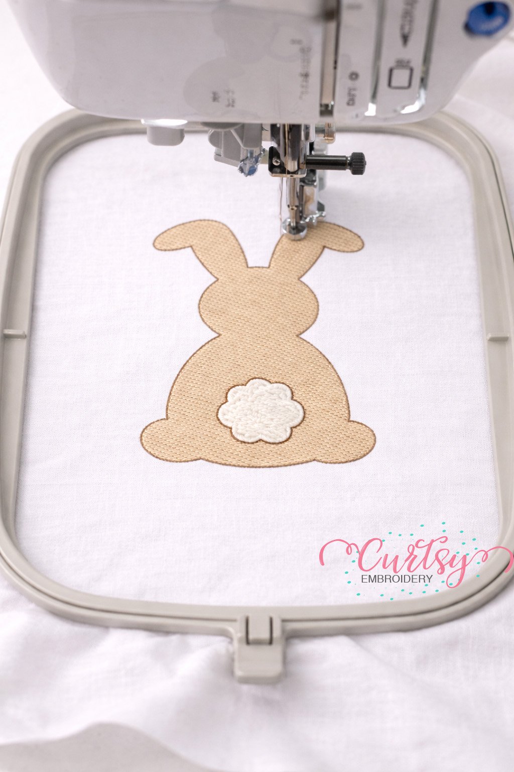 Bunny Silhouette Quick Stitch Embroidery Design logo 4