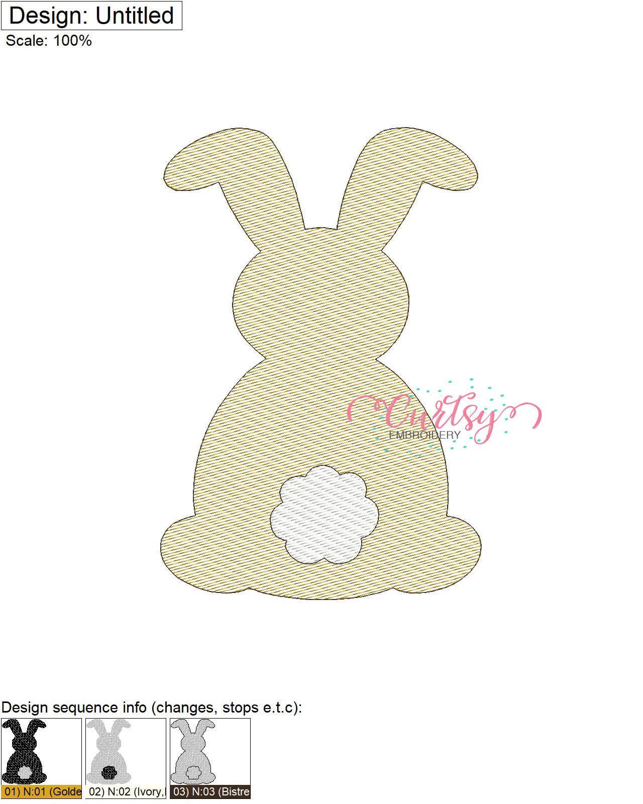 Bunny Silhouette Quick Stitch Map