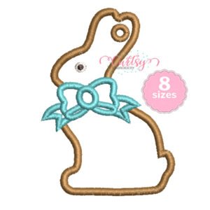 Easter Bunny Bow Tag Applique