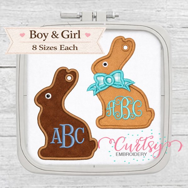 Chocolate Bunny Tag Combo Applique 600 2
