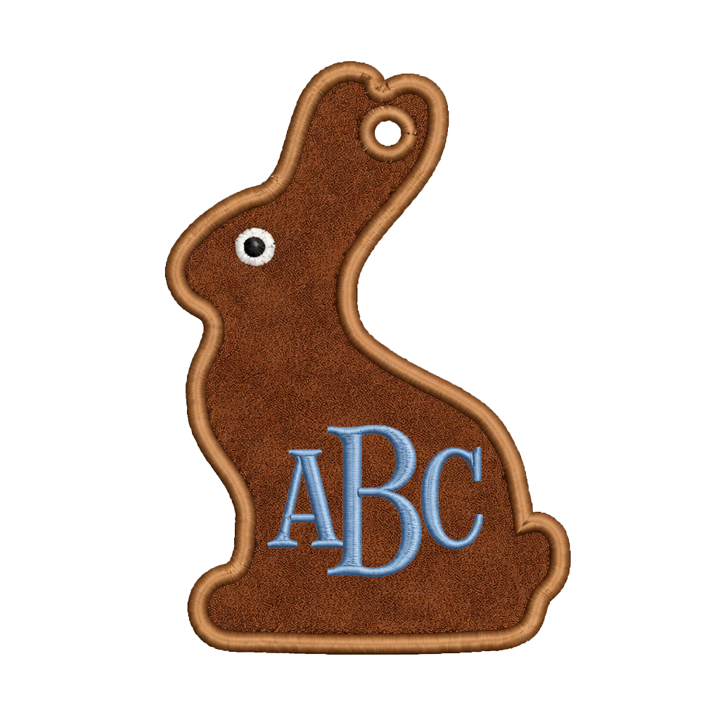 Chocolate Easter Bunny Applique Design PNG