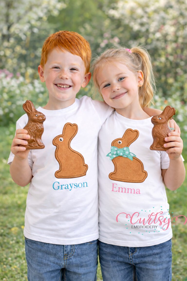 Chocolate Easter Bunny Applique Design Set logo 1