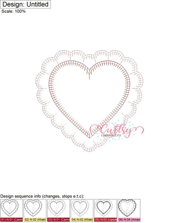 Heart Scallop Applique Blanket Stitch Map 72