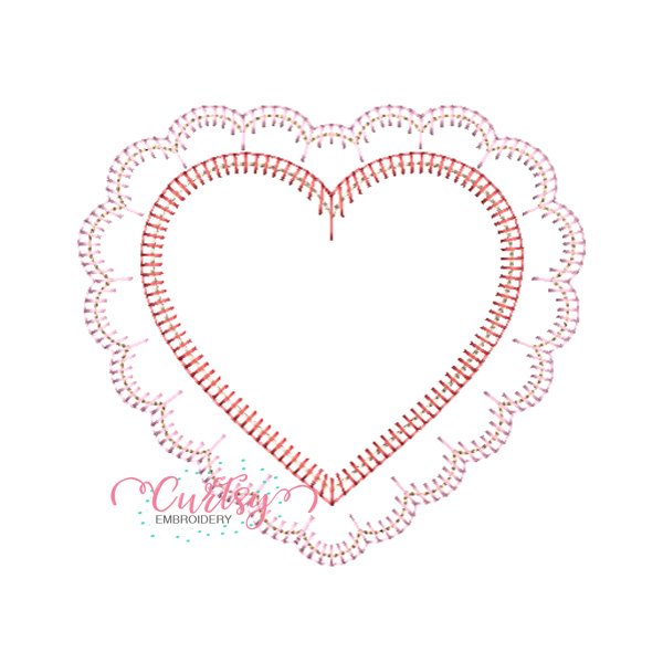 Heart Scalloped Blanket Stitch Applique Design