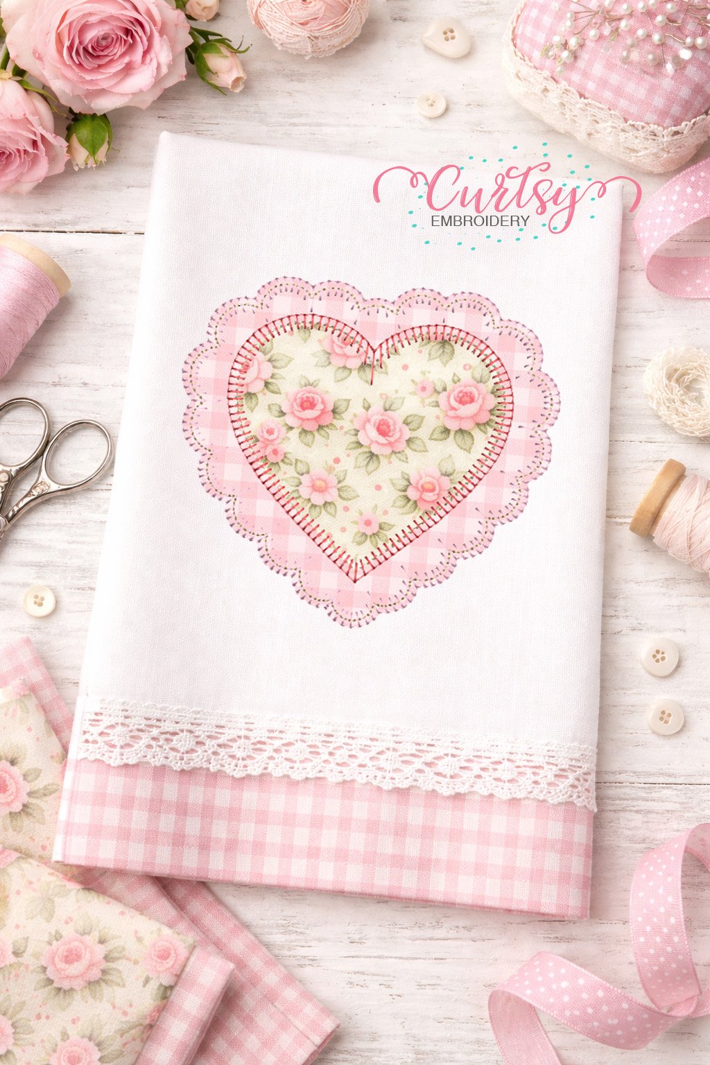 Heart Scalloped Blanket Stitch Applique Lifestyle Logo 1