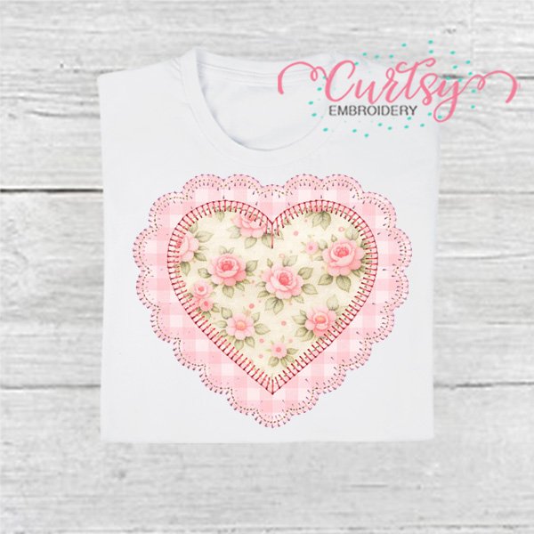 Heart Scalloped Blanket Stitch Embroidery Design 600