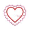 Heart Scalloped Satin Applique Design