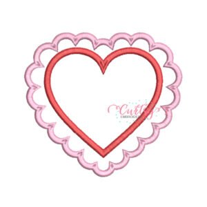 Scalloped Heart Applique Design