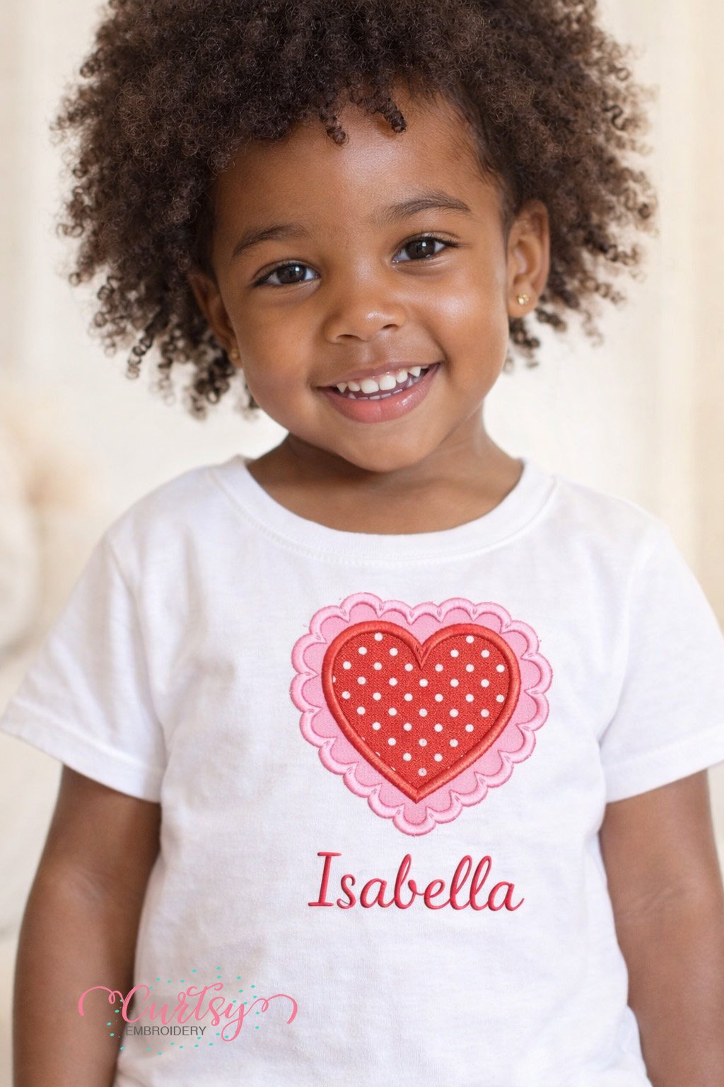 Heart Scalloped Satin Applique Design Lifestyle logo 1