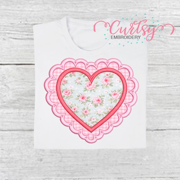 Heart Scalloped Satin Applique Embroidery Design 600 2
