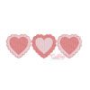 Heart Scalloped Trio Quick Stitch Embroidery Design 1