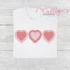 Heart Scalloped Trio Quick Stitch Embroidery Design 600