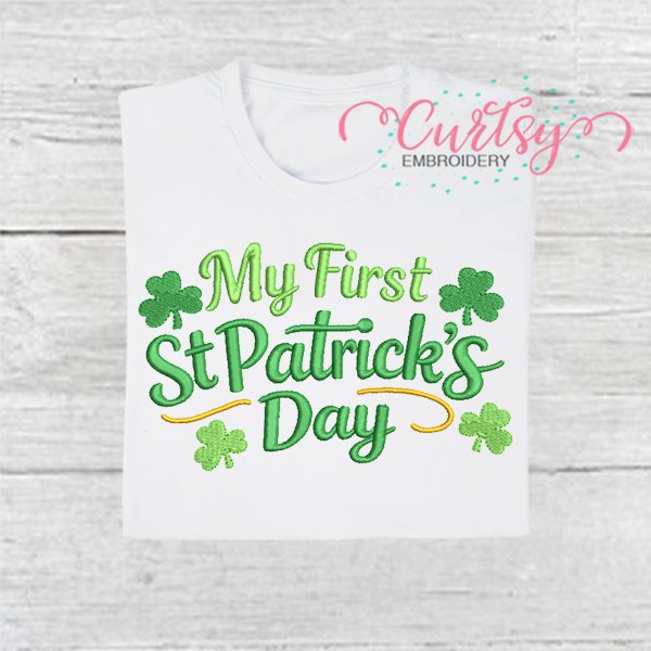 My First St Patricks Day Embroidery Design 600