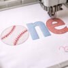 ONE Baseball Quick Stitch Embroidery Design logo 3