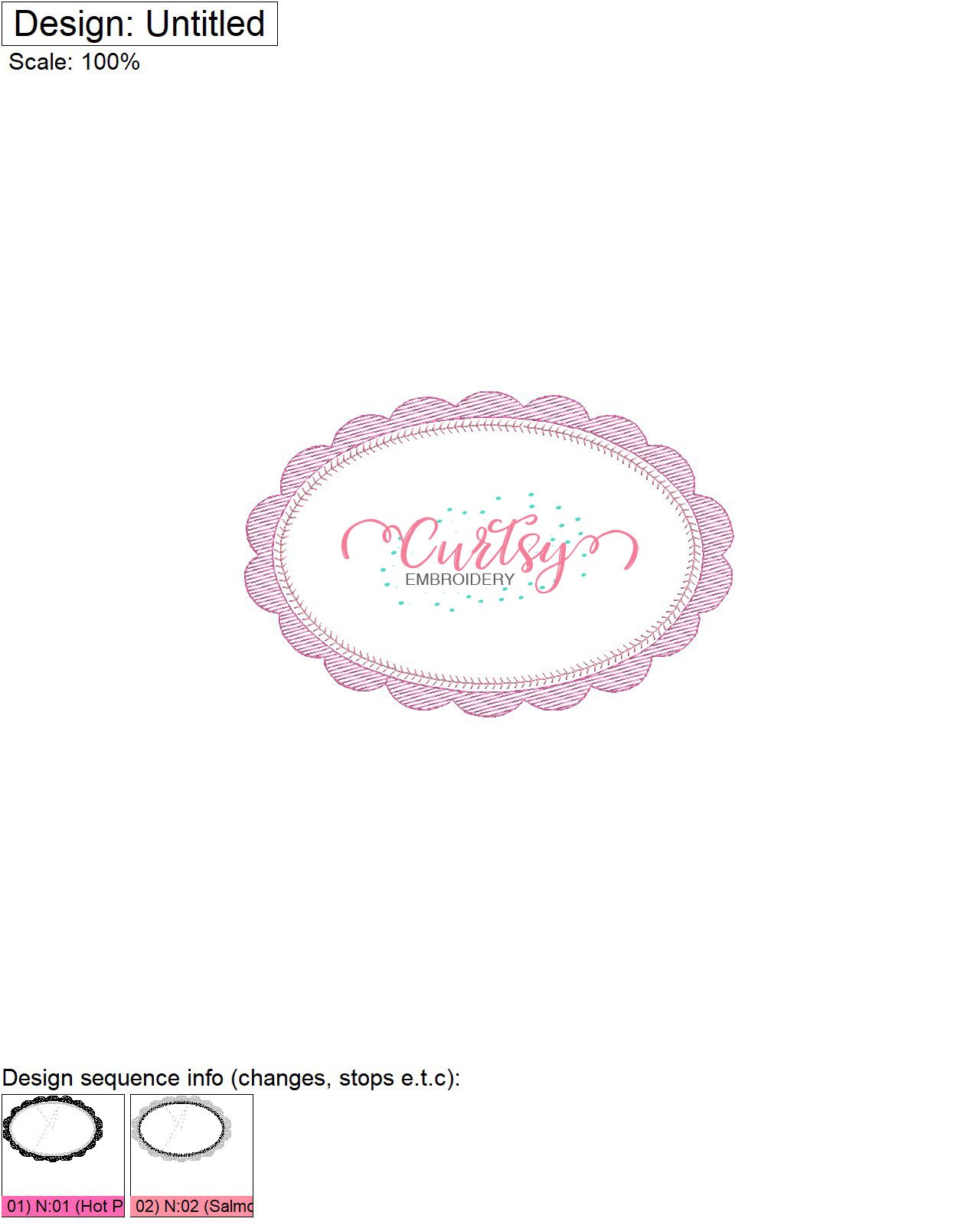 Quick Stitch Scalloped Oval Frame Embroidery Design Stitch Map Quick Stitch Scalloped Oval Frame Embroidery Design Stitch Map