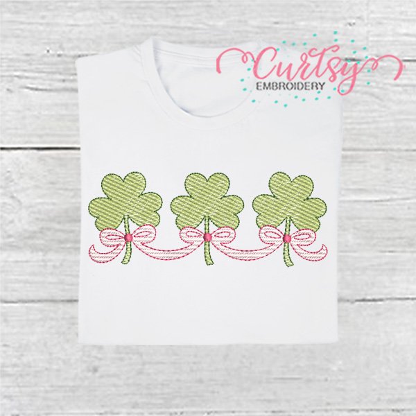 Shamrock with Bows Trio Quick Stitch Embroidery Design 600 Shamrock with Bows Trio Quick Stitch Embroidery Design 600