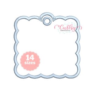 Scalloped Square Tag Embroidery