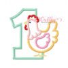 1st Birthday Chicken Applique Design 1st Birthday Chicken Applique Design