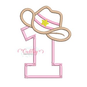 Cowgirl 1st Birthday Applique