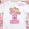 1st Birthday Cowgirl Hat Embroidery Design Logo 3