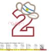 2 Cowboy Hat Applique Stitch Map