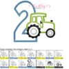 2 Tractor Applique Stitch Map