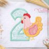 2nd Birthday Chicken Applique Picture logo 1