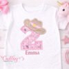 2nd Birthday Cowboy Hat Applique Embroidery Design Logo 1